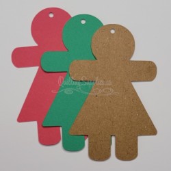 Delightfully Edgy gingerbread girl gift tag for quilled embellisment.