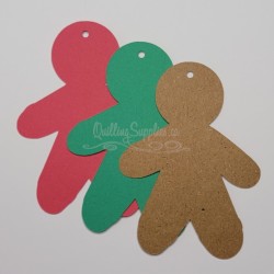 Delightfully Edgy gingerbread man gift tag for quilled embellishment.