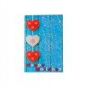 red and white hearts blank christmas card for quilled embellishment.