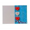 red and white hearts blank christmas card for quilled embellishment ships flat as shown.