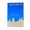 Let it snow blank holiday card card with snowman pieces for quilled embellishments.