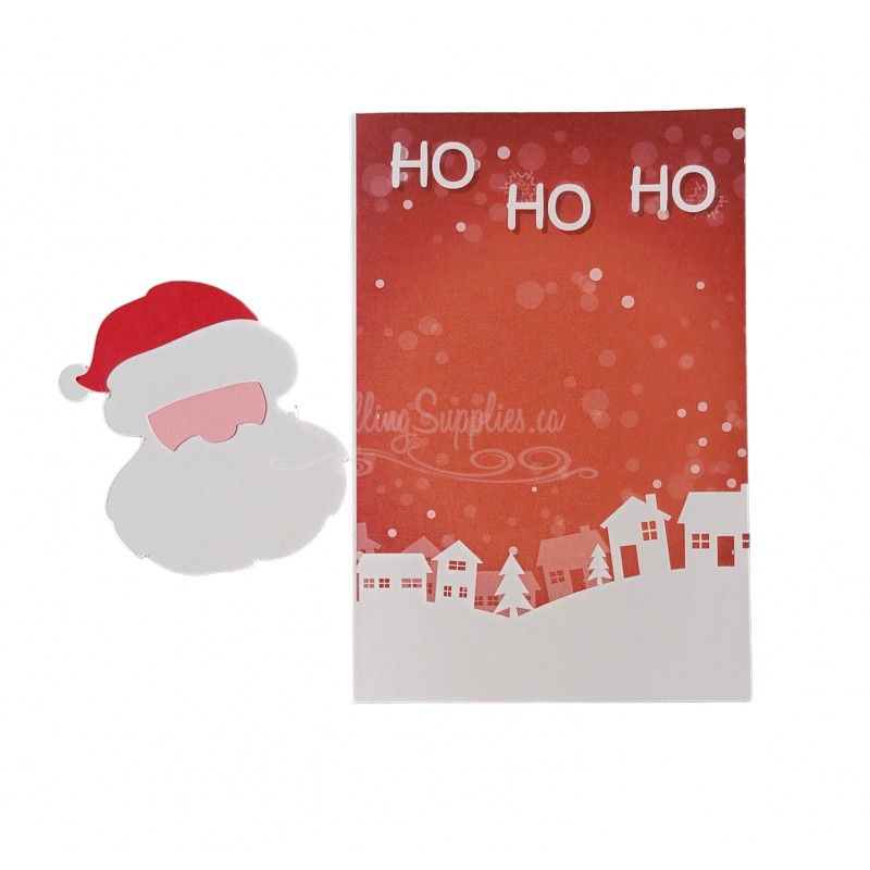 HOHOHO blank christmas card with santa pieces.