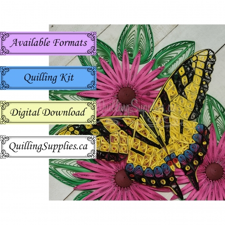 Delightfully Edgy quilled tiger swallowtail butterfly pattern