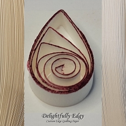 delightfully edgy white quilling paper with deep red shimmer edge