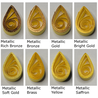 delightfully edgy yellow quilling paper metallic teardrops 2