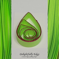 delightfully edgy bright green quilling paper with deep red shimmer edge