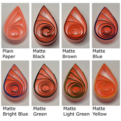 delightfully edgy bright coral quilling paper matte teardrops 1