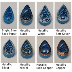 delightfully edgy bright blue quilling paper metallic teardrops 1