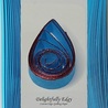 delightfully edgy bright blue quilling paper with deep red shimmer edge