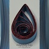 delightfully edgy blue quilling paper with deep red shimmer edge