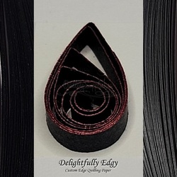 delightfully edgy black quilling paper with deep red shimmer edge