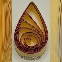 delightfully edgy beige quilling paper with deep red shimmer edge
