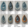 delightfully edgy baby blue quilling paper metallic teardrops 1 