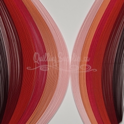 Delightfully Edgy Assorted Reds 1.5mm quilling paper strips.