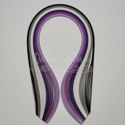 Delightfully Edgy Assorted Purples 1.5mm quilling paper strips.