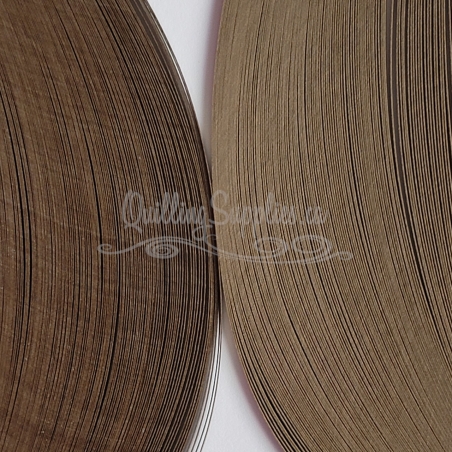 Delightfully Edgy coffee brown quilling paper strips.