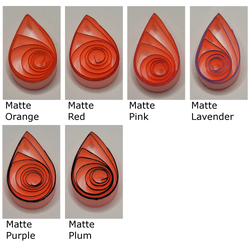 delightfully edgy bright coral quilling paper matte teardrops 2