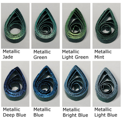 delightfully edgy Sacramento green quilling paper metallic teardrops 3