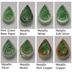 delightfully edgy mint green quilling paper metallic teardrops 1