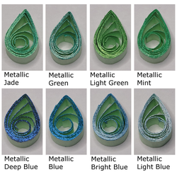 delightfully edgy mint green quilling paper metallic teardrops 3