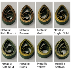 delightfully edgy hunter green quilling paper metallic teardrops 1