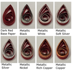 delightfully edgy dark red quilling paper metallic teardrops 1