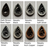 delightfully edgy dark brown quilling metallic teardrops 1