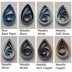 delightfully edgy blue quilling paper metallic teardrops 1