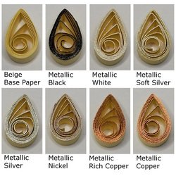 delightfully edgy beige quilling paper metallic teardrops 1
