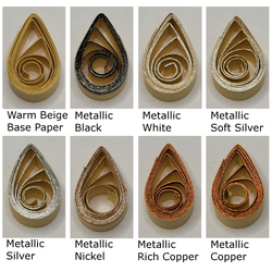delightfully edgy warm beige quilling paper metallic teardrops 2