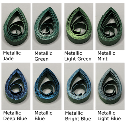 delightfully edgy hunter green quilling paper metallic teardrops 3