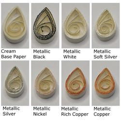 delightfully edgy cream quilling paper metallic teardrops 1