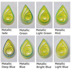 delightfully edgy bright yellow quilling paper metallic teardrops 3