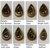 delightfully edgy chocolate brown quilling paper metallic teardrops 1