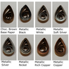 delightfully edgy chocolate brown quilling paper metallic teardrops 2