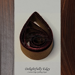 delightfully edgy chocolate brown quilling paper with deep red shimmer edge