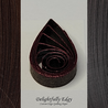 delightfully edgy dark brown quilling with deep red shimmer edge