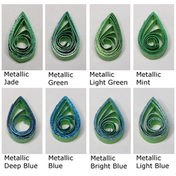 delightfully edgy green quilling paper metallic teardrops 3