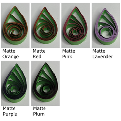 delightfully edgy green quilling paper matte teardrops 2
