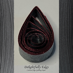 delightfully edgy grey quilling paper with deep red shimmer edge 2