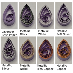 delightfully edgy lavender quilling paper metallic teardrops 2