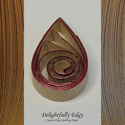 delightfully edgy light brown quilling paper with deep red shimmer edge