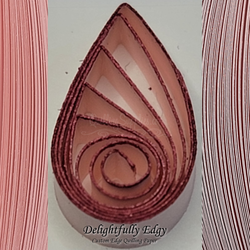 delightfully edgy light pink quilling paper with deep red shimmer edge 2