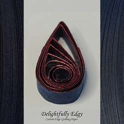 delightfully edgy midnight blue quilling paper with deep red shimmer edge 2
