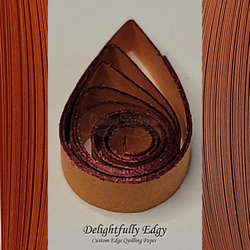 delightfully edgy pumpkin quilling paper with deep red shimmer edge
