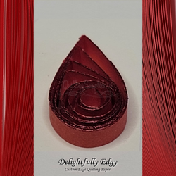 delightfully edgy red quilling paper with deep red shimmer