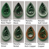 delightfully edgy Russian green quilling paper metallic teardrops 1
