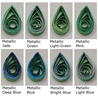 delightfully edgy Russian green quilling paper metallic teardrops 3