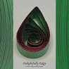 delightfully edgy Russian green quilling paper with deep red shimmer edge