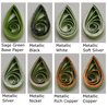 delightfully edgy sage green quilling paper metallic teardrops 1